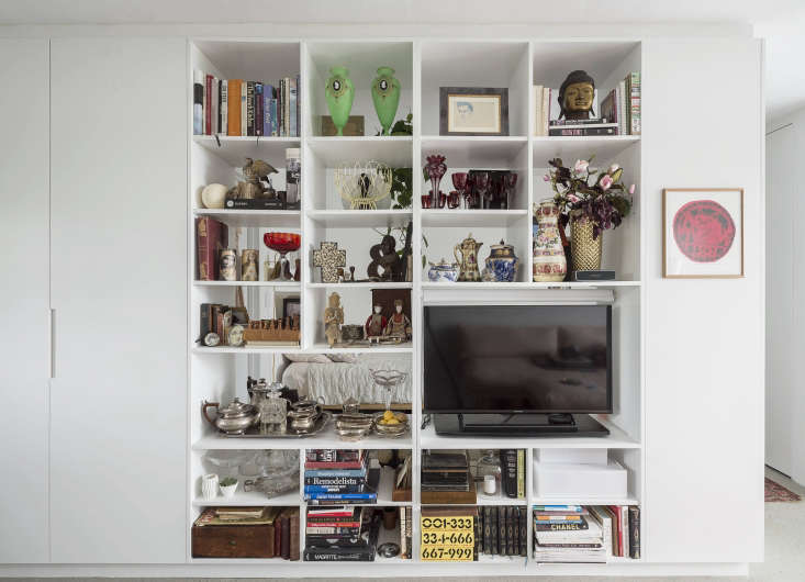 another instance of shelves as divider. here, they create a separate bedroom in 15