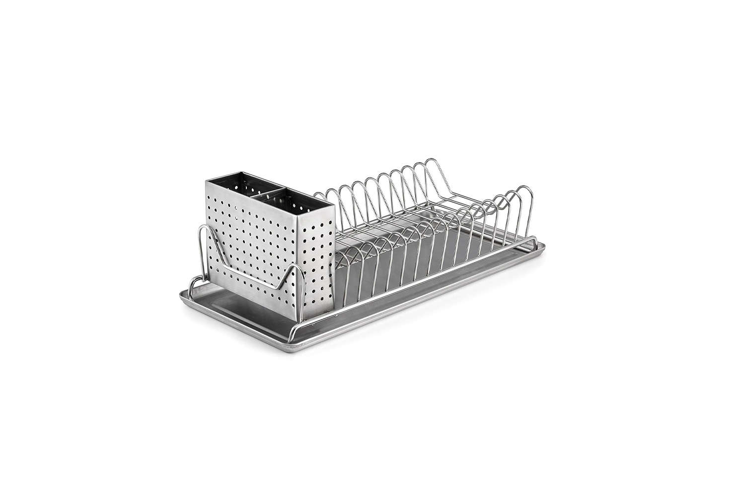 the polder compact stainless steel dish rack with utensil holder is \$\29.99 at 12
