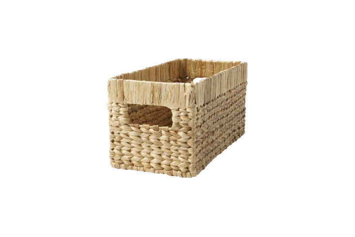 the natural wicker small changing table basket is \$30 at crate & barrel. 22