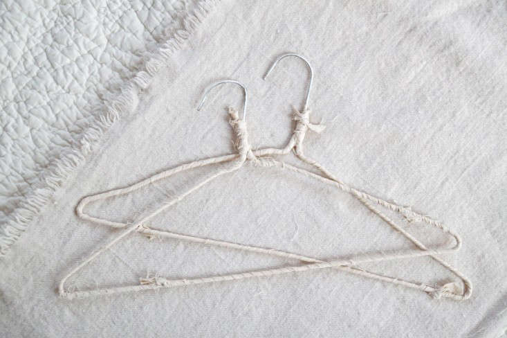 DIY Closet Makeover with Muslin Wrapped Hangers, hangers by Pod, Remodelista