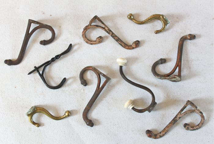 Vintage hooks like these are easy to find at your local flea market or antique store. You can also find them on eBay or Etsy.