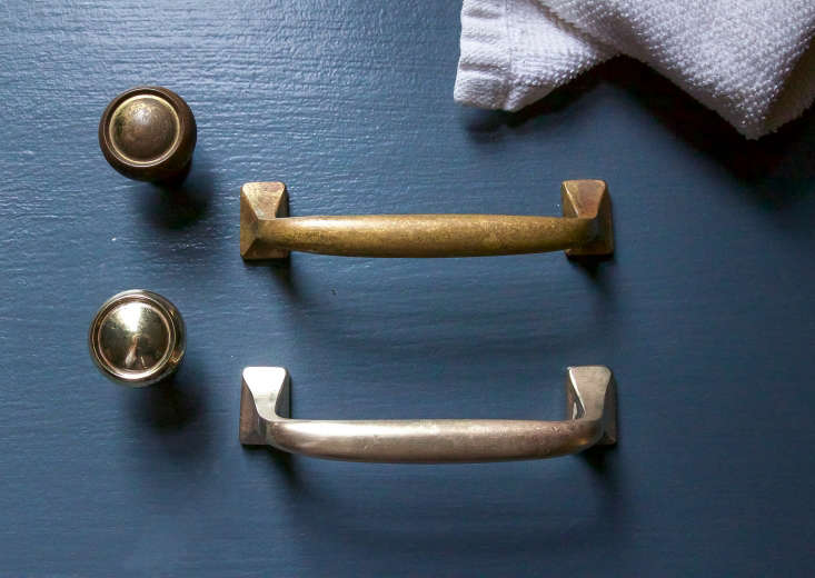 polished brass hardware before after